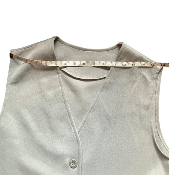 Vintage Sage Green Two Piece Vest and Pant Set Minimalist Polyester Size M - Picture 10 of 12
